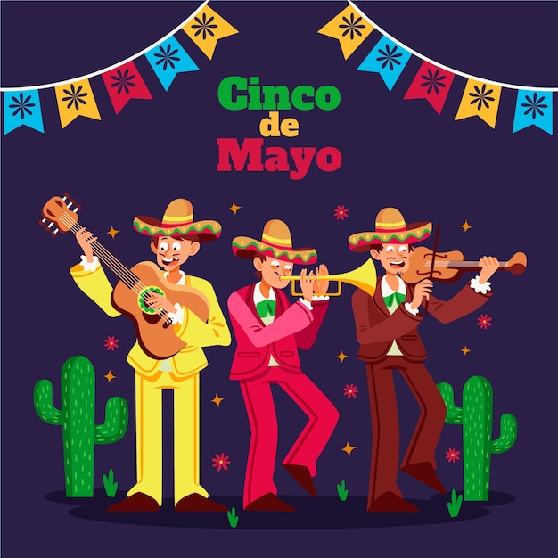 Vector flat illustration for cinco de mayo celebration