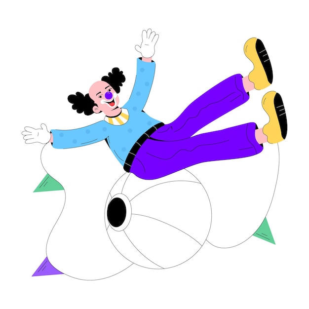 A flat illustration of circus ball