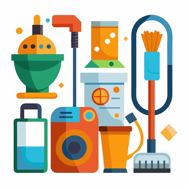 Flat Illustration of Cleaning Supplies