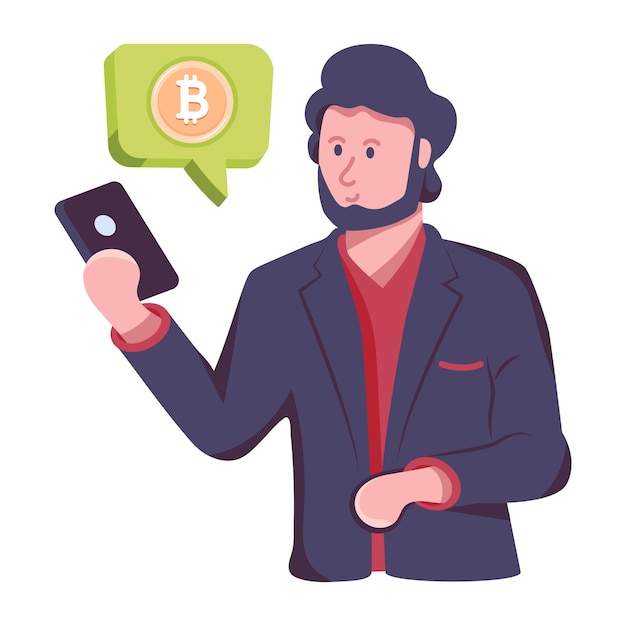 Flat illustration of crypto message