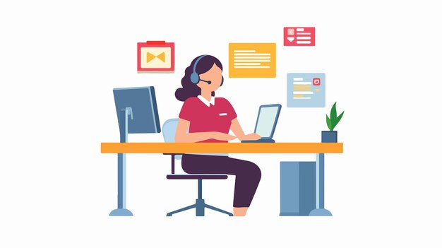 Flat Illustration of Customer Support Concept