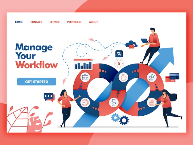 Flat illustration  design of Manage your workflow.