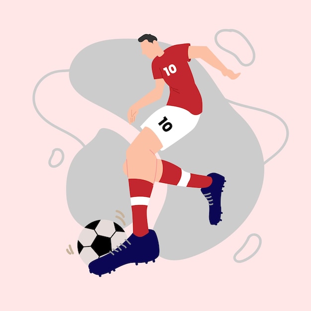 Flat illustration design soccer football free vector