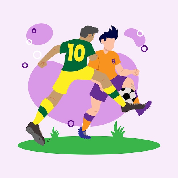 Flat illustration design soccer football free vector