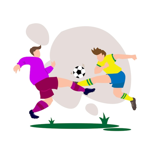 Flat illustration design soccer football free vector