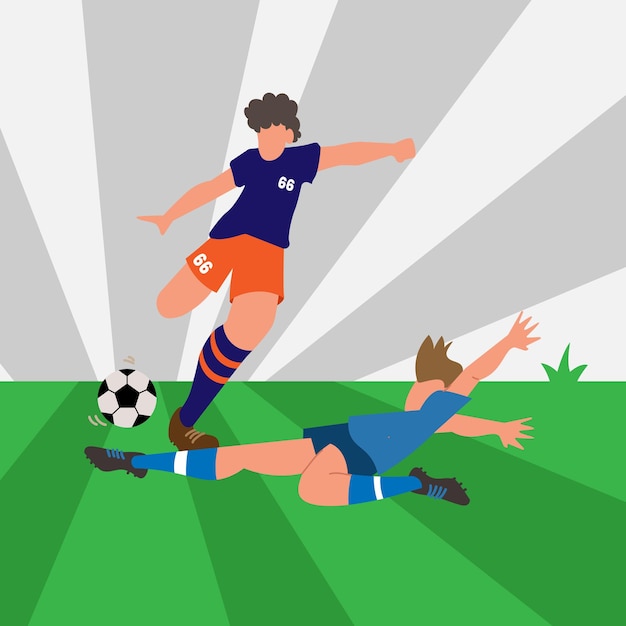 Flat illustration design soccer football free vector