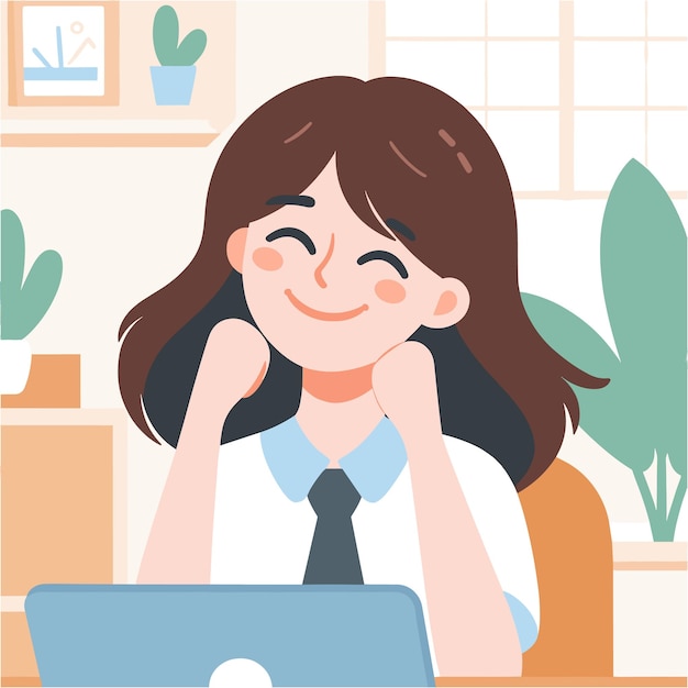 a flat illustration design of woman enjoying her job for celebrating womens day