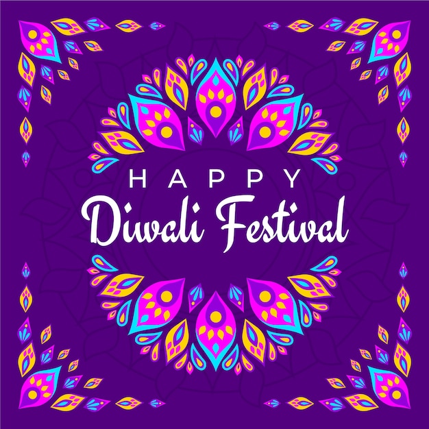 Flat illustration for diwali celebration