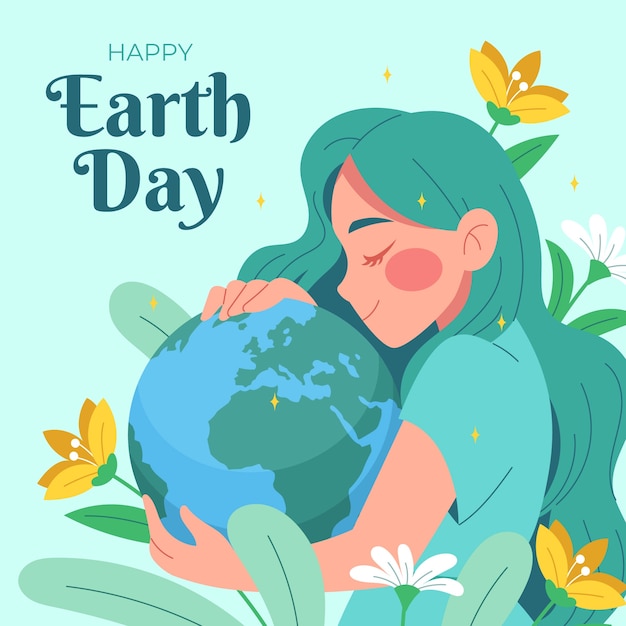 Flat illustration for earth day celebration