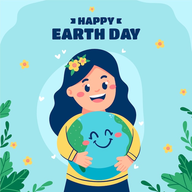 Flat illustration for earth day celebration