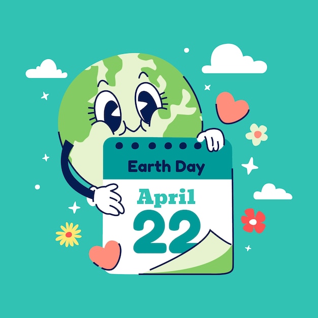 Vector flat illustration for earth day celebration