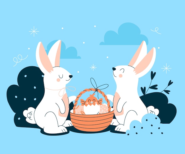 Flat illustration for easter holiday