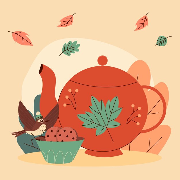 Vector flat illustration for fall season celebration