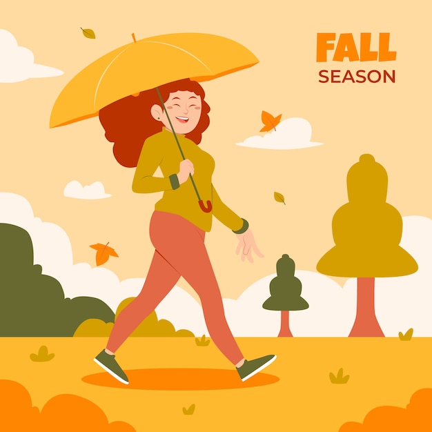 Flat illustration for fall season