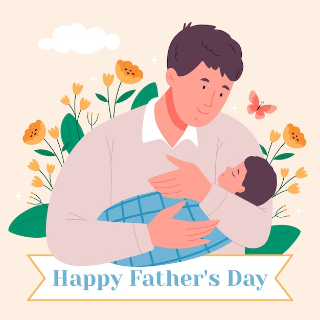 Flat illustration for father's day celebration