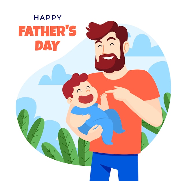 Flat illustration for fathers day celebration