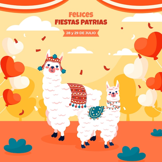 Flat illustration for fiestas patrias chile