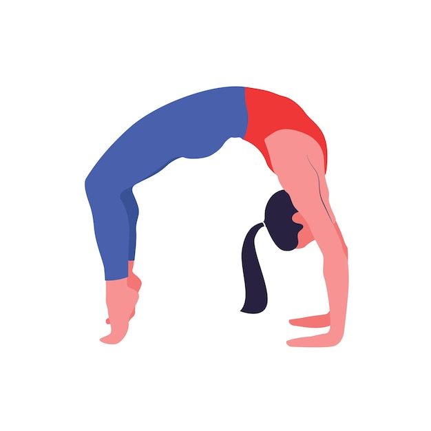 Flat Illustration of a girl in yoga pose