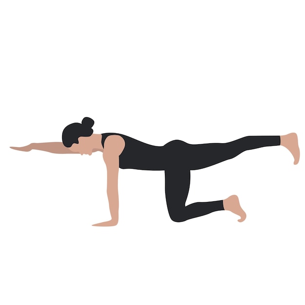 Flat Illustration of a girl in yoga pose