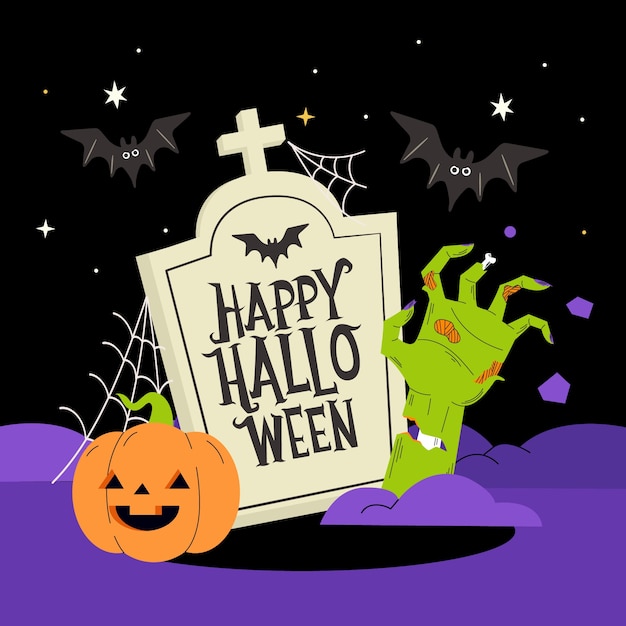 Flat illustration for halloween celebration