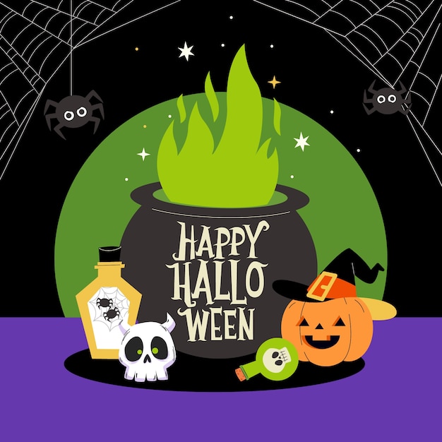 Flat illustration for halloween celebration