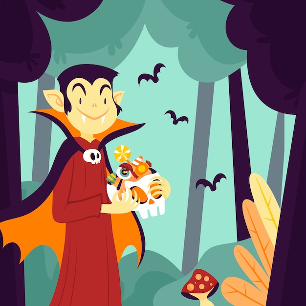 Flat illustration for halloween celebration