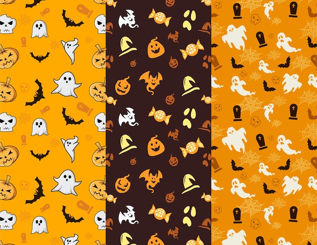 Flat illustration halloween pattern collection for new template