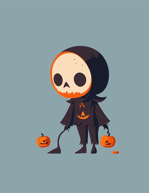 a flat illustration of halloween time