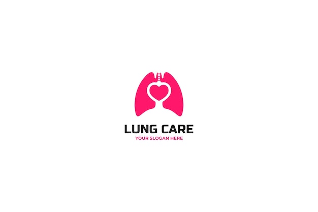 Flat illustration healthy human lungs logo design vector template idea