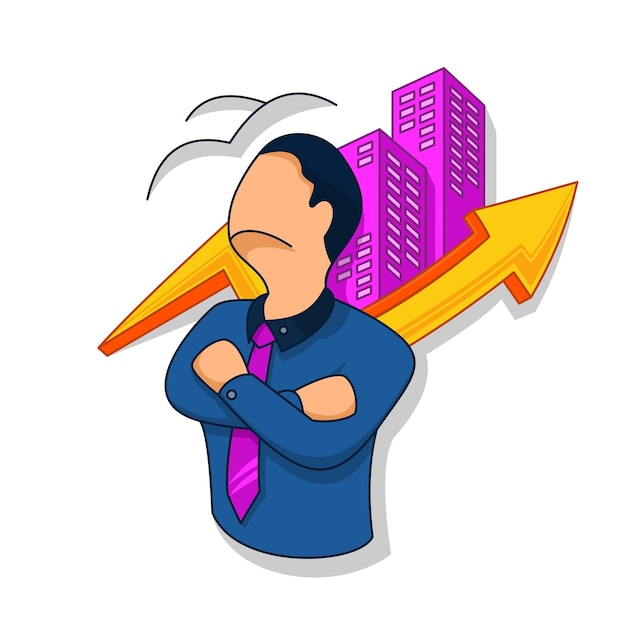 flat illustration, illustration of a businessman,