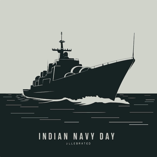 Vector flat illustration of indian navy day background