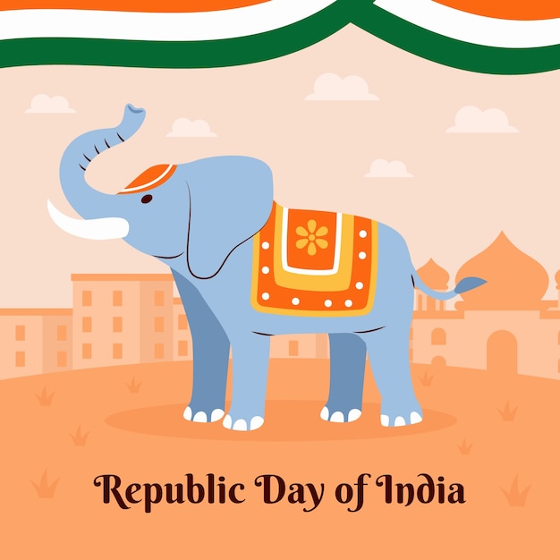 Flat illustration for indian republic day celebration