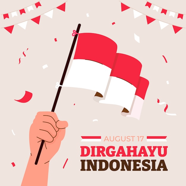 Flat illustration for indonesia independence day celebration