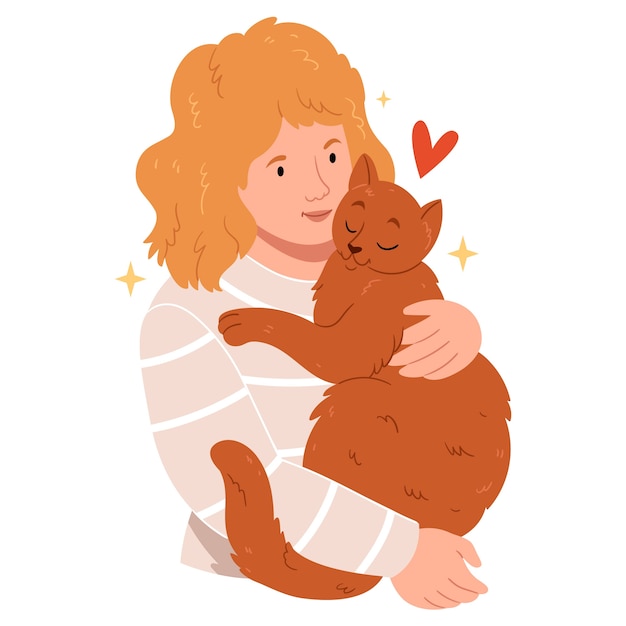 Vector flat illustration for international cat day celebration