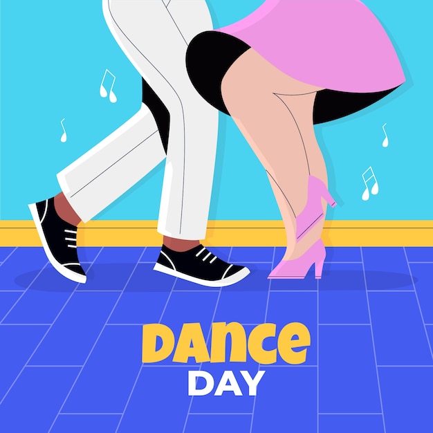 Vector flat illustration for international dance day celebration