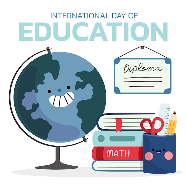 Vector flat illustration for international day of education event