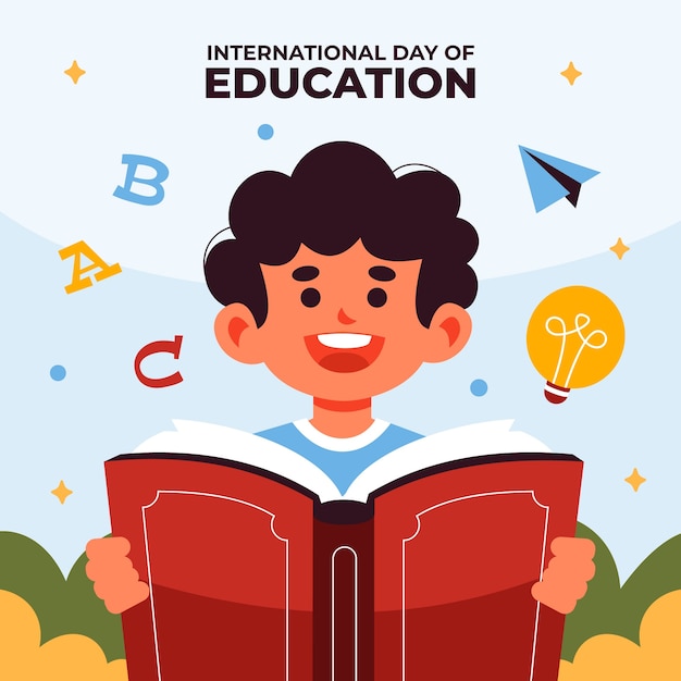 Flat illustration for international day of education