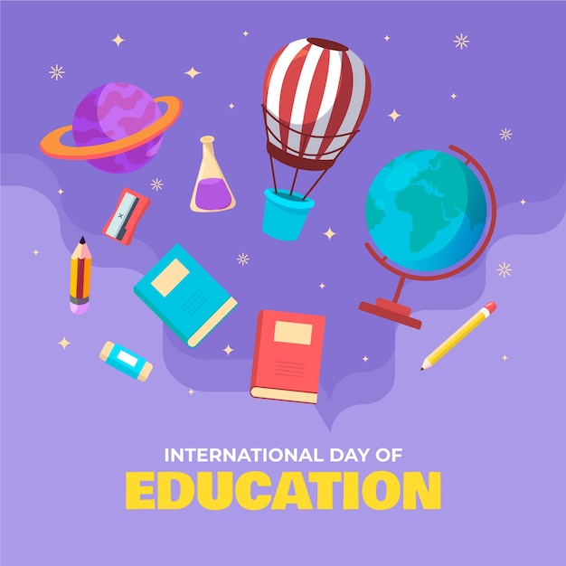 Vector flat illustration for international day of education