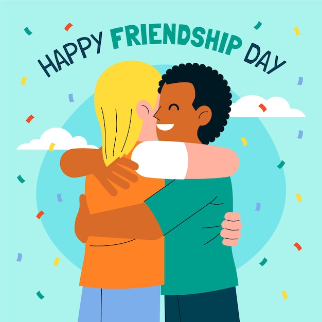 Flat illustration for international friendship day celebration