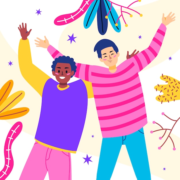 Flat illustration for international friendship day celebration