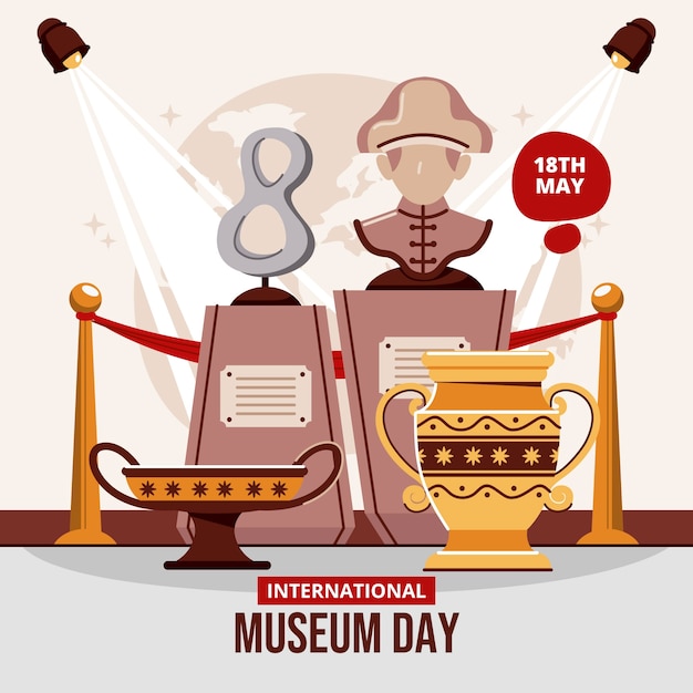 Flat illustration for international museum day