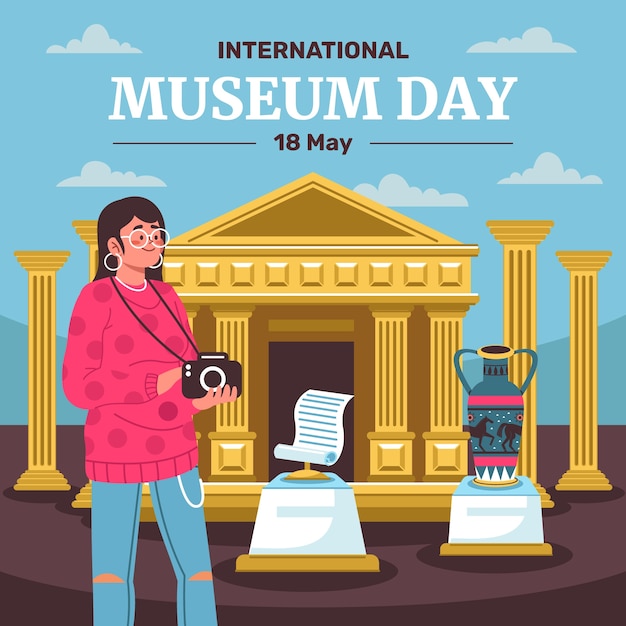 Flat illustration for international museum day