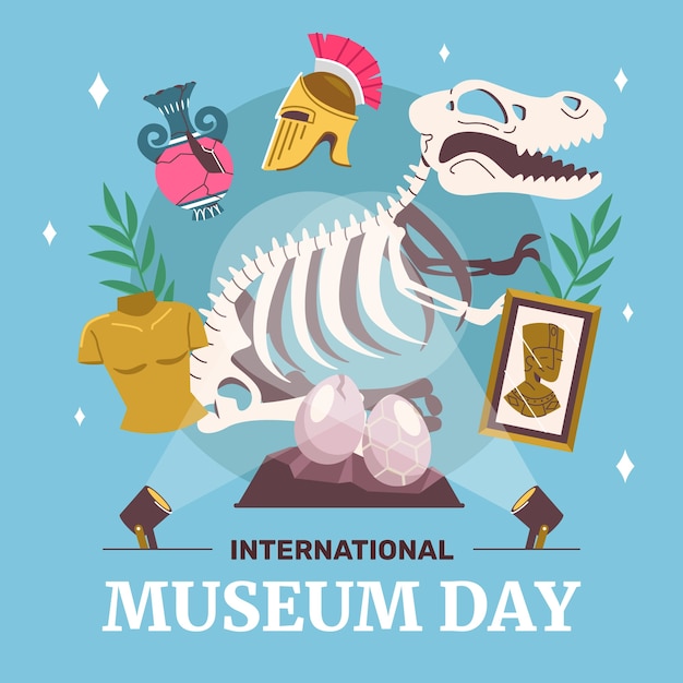 Flat illustration for international museum day