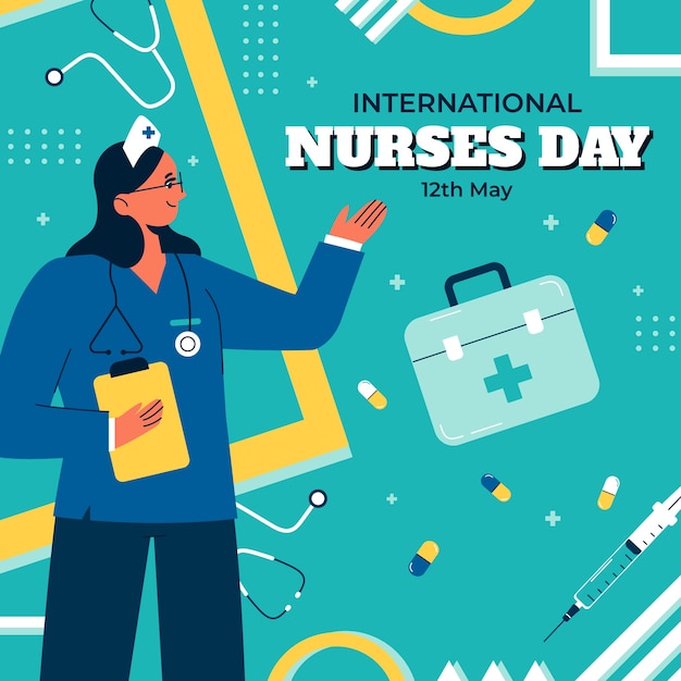 Vector flat illustration for international nurses day celebration