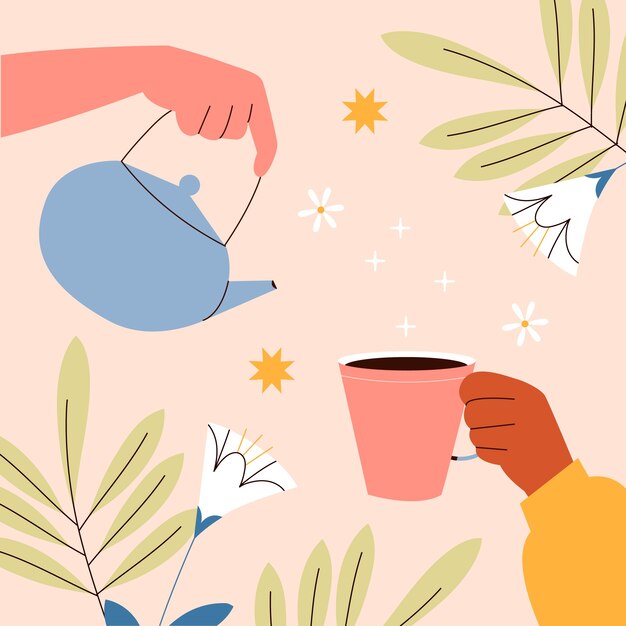 Flat illustration for international tea day awareness