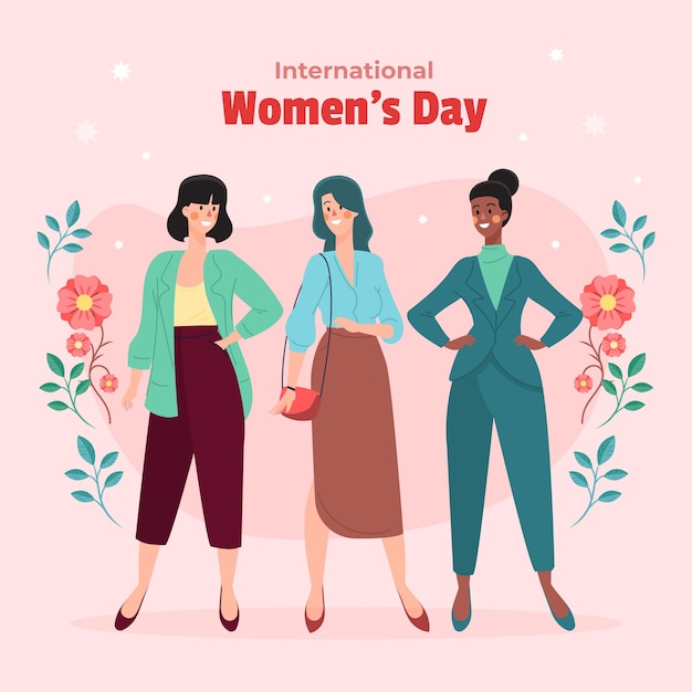 Flat illustration for international women's day celebration