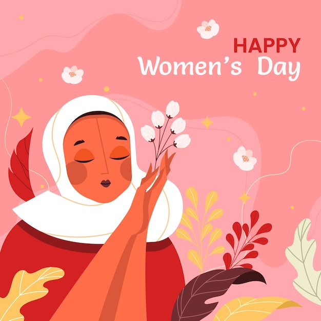 Flat illustration for international women's day celebration