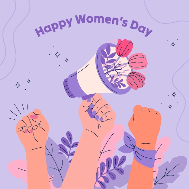 Flat illustration for international women's day celebration