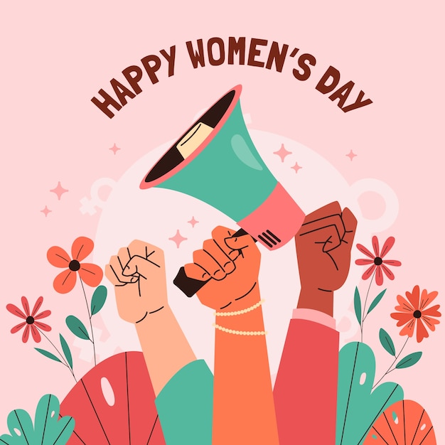 Vector flat illustration for international women's day celebration