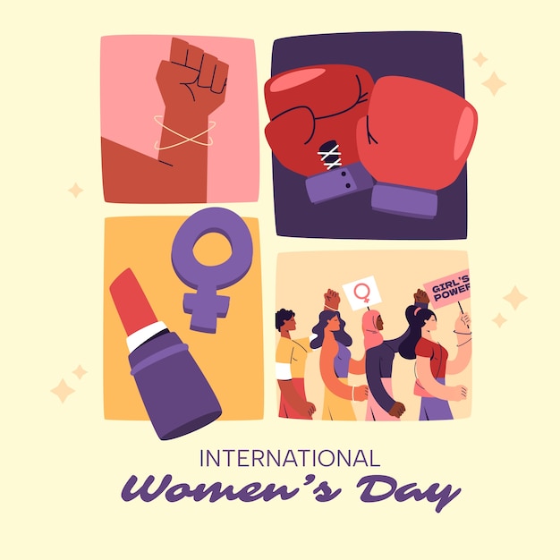 Flat illustration for international women's day celebration